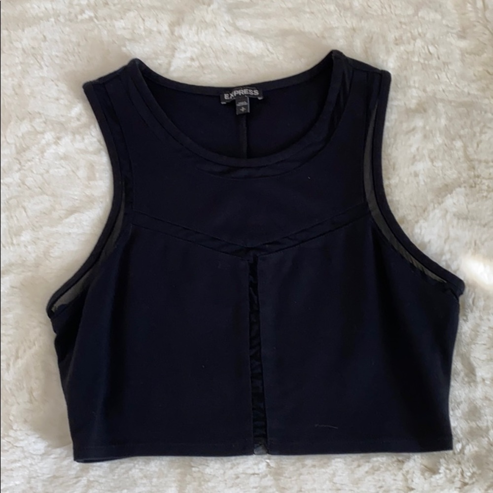 Black with mesh crop top